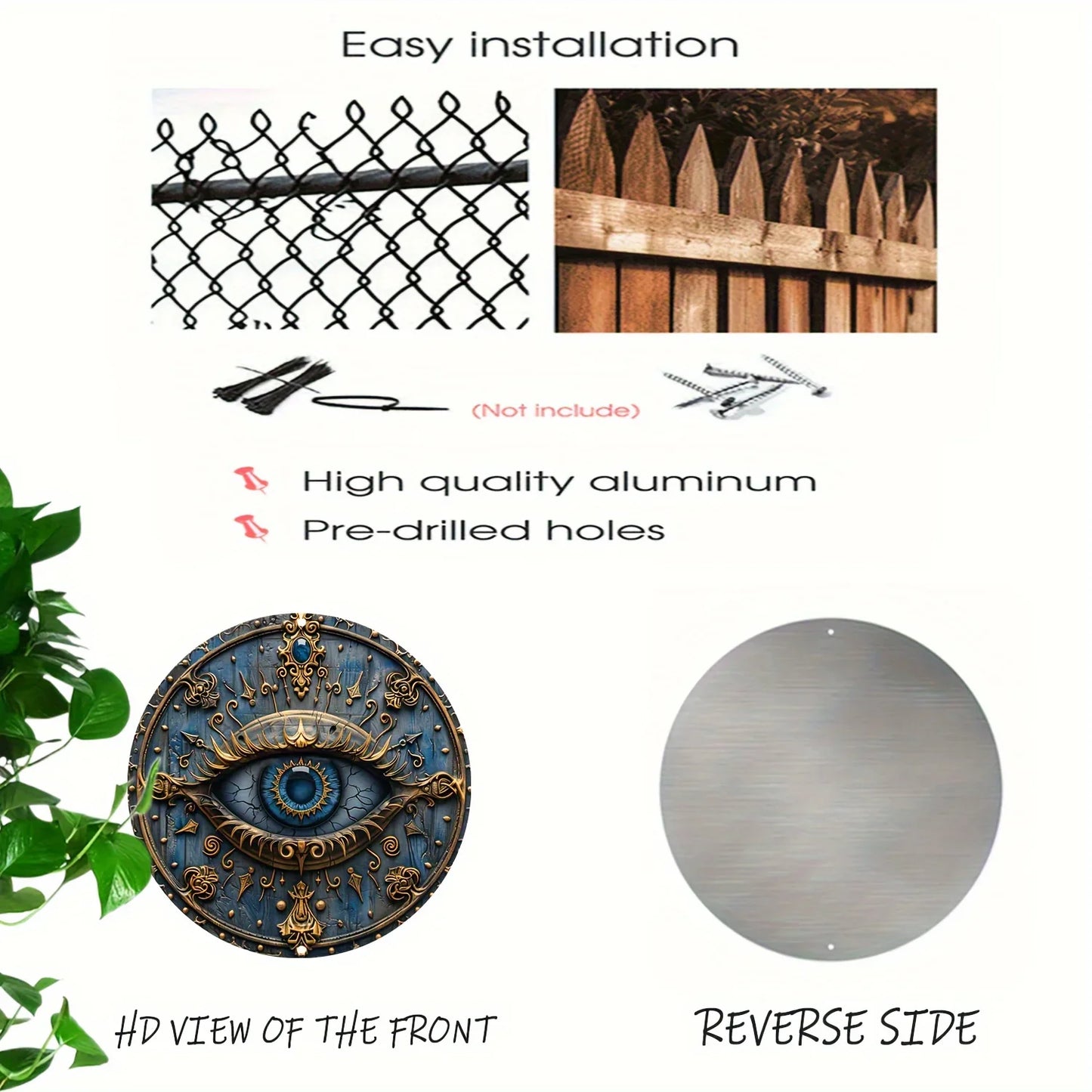 Metal Signage with All-Seeing Eye - Ancient Egyptian Wall Hanging Decoration, Living Dining Room -Pyramid Themed Home Decor Gift