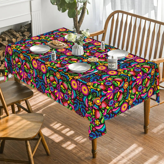 Mexico Dia De Muertos Tablecloth Fiesta Party Decor Mexican Day of The Dead Table Cloth Dining Table Decor Halloween Decorations