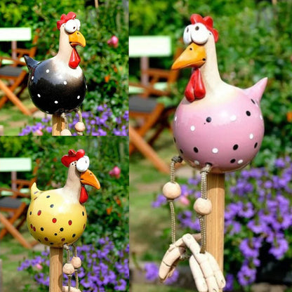 Funny Chicken Fence Decor Resin Statues Home Garden Farm Yard Decorations Chicken Hen Sculpture Art Craft Courtyard