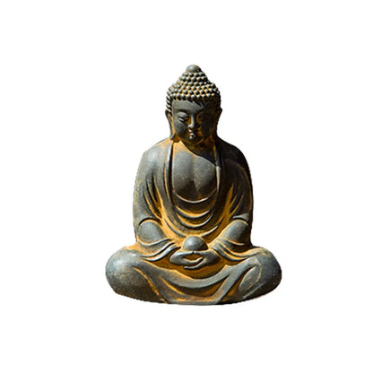 Chinese Great Sun Tathagata Buddha Statue Imitation Cast Iron Zen Ornament Desktop Decoration & Accessories Home Figurine Gift