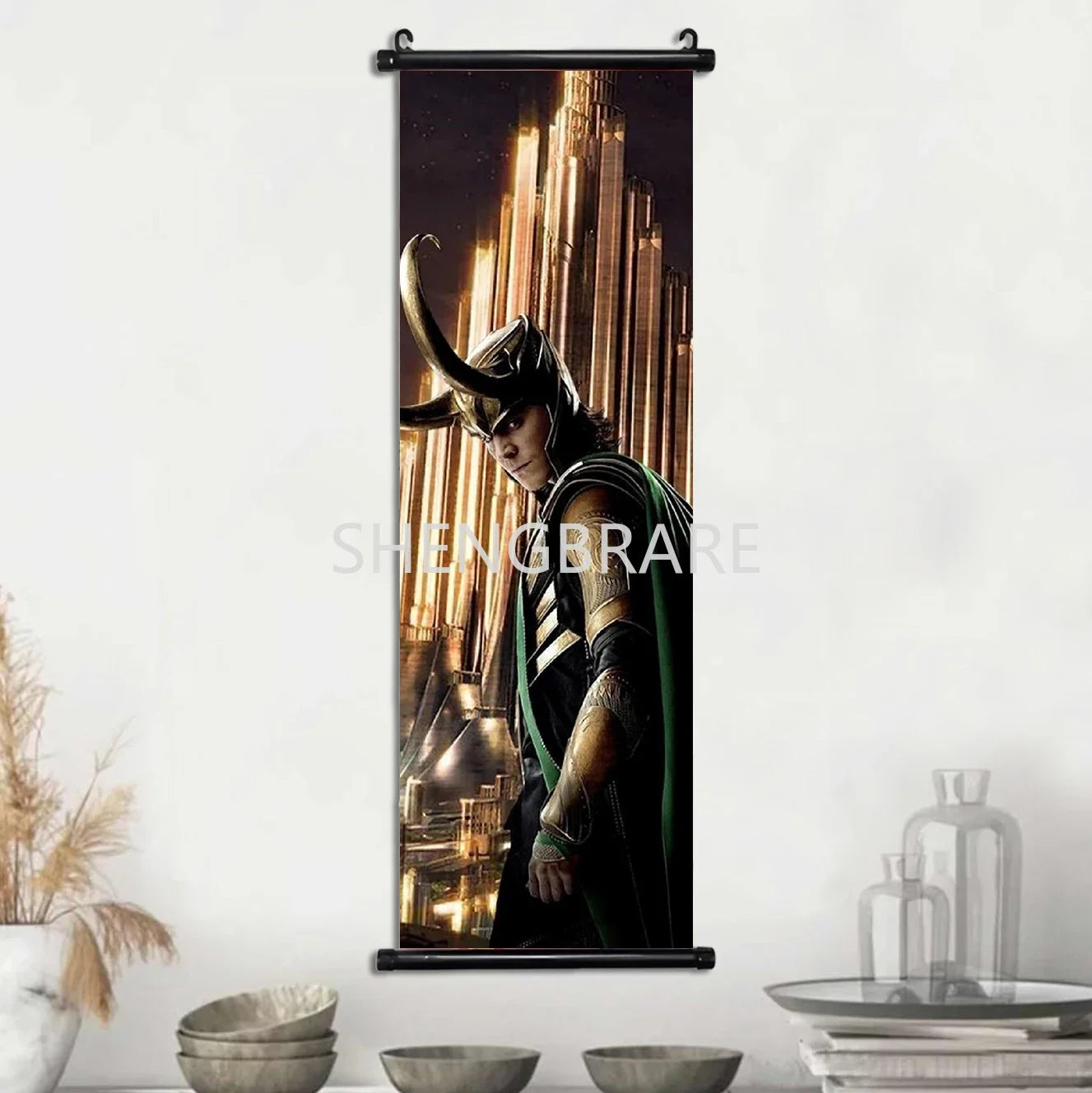 Marvel The Avengers Movie Loki Hanging Scroll Poster Artwork Home Decoration Decor Avengers Wallpaper Canvas Painting Print Gift