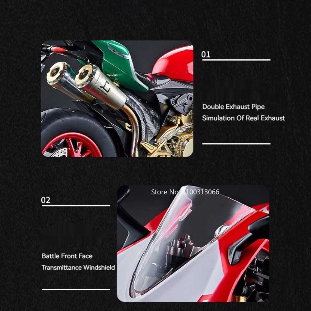 1:9 1299 Kawasaki Ninja H2R Motorcycles Models Miniature Cars Toys Alloy Diecast Light Sound Wheel Turned Vehicles Child Gifts