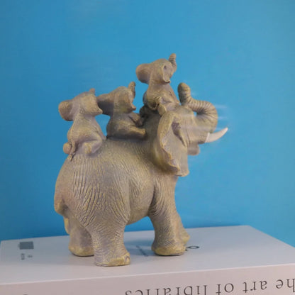 Mother Child Elephant Statue Resin Crafts Living Room Desktop Office Animals Home Feng Shui Decoration Ornaments Creative Gifts