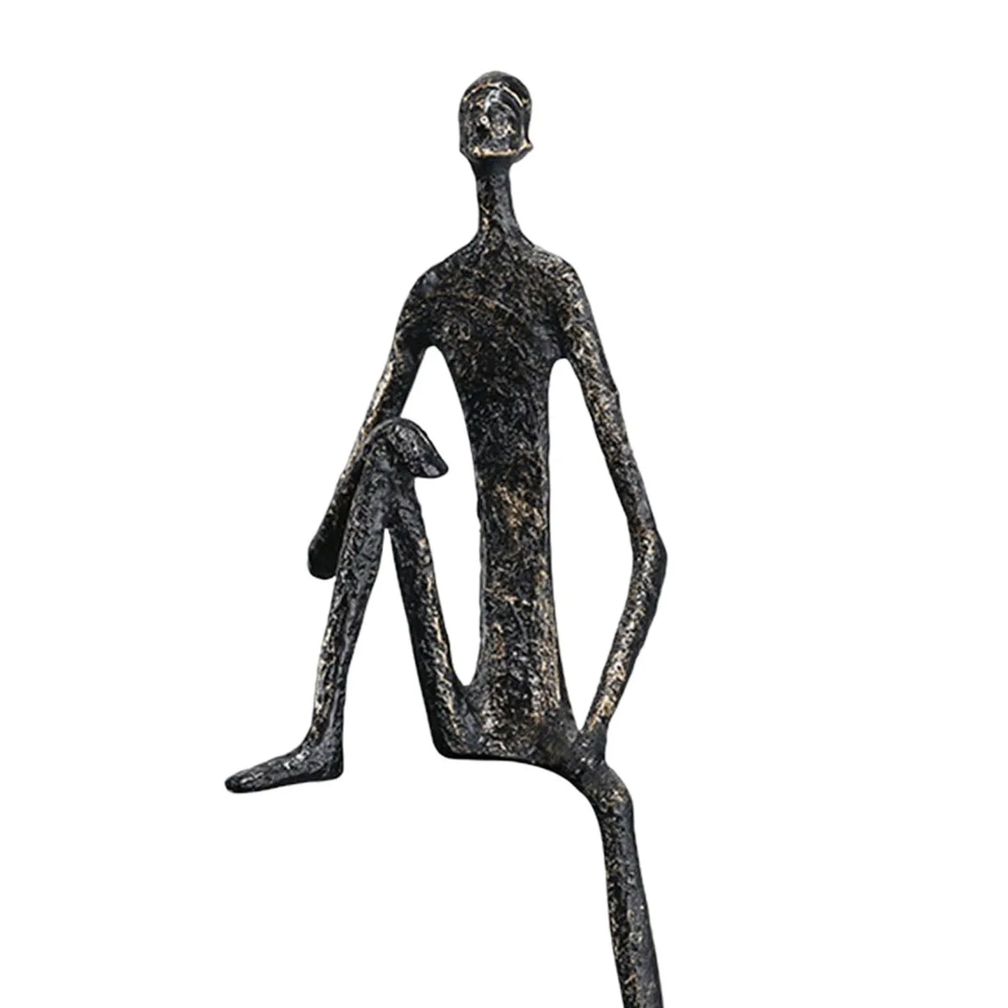 Abstract Human Figurine Metal Statue Sculpture for Table Bookshelf Christmas Home Decor Collectible Table Sculpture Decoration