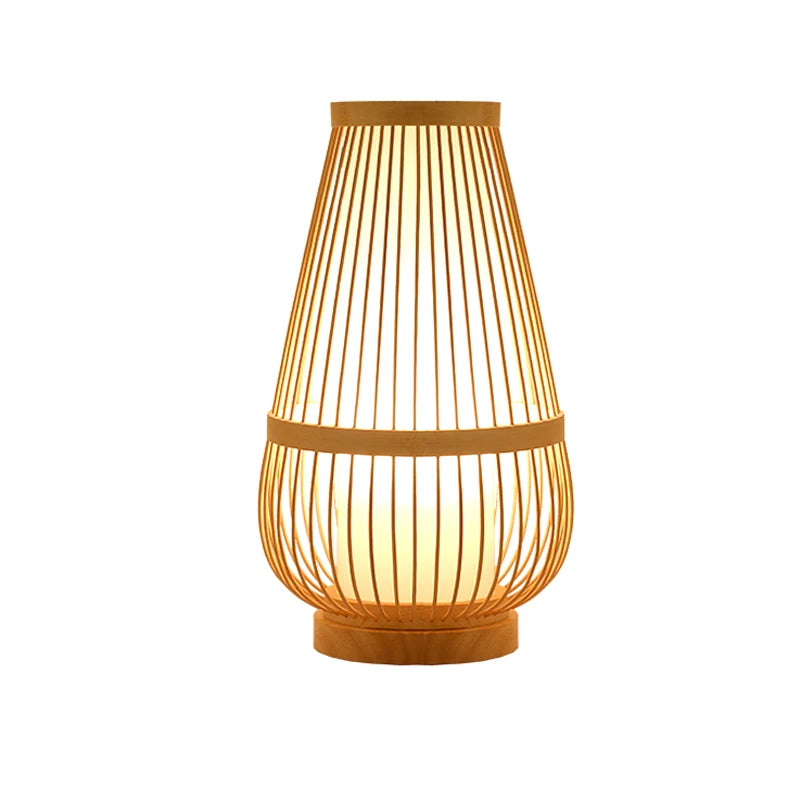 Bamboo Woven ProductsSimple Bedroom Study Table Lamp Bedside Table Lamp Bamboo art Warm Decoration Desktop Japanese Table Lamp