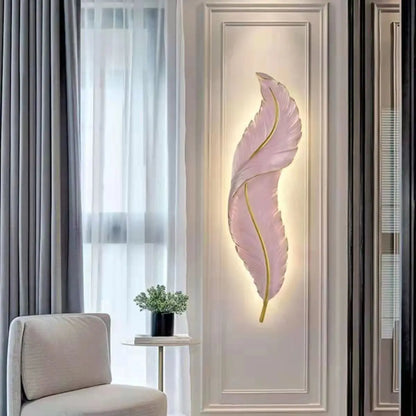 Modern LED Feather Wall Lamps Resin Lamp Bedroom Bedside Living Room Background Wall Hallway Home Decor Lustres Indoor Lighting