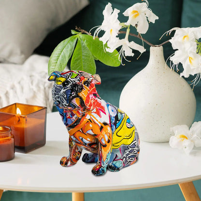 Creative Colorful Resin Crafts Nordic Bulldog Decoration Statue Art Gifts Dog Sculpture for Cabinets Shelf Coffee Table Office