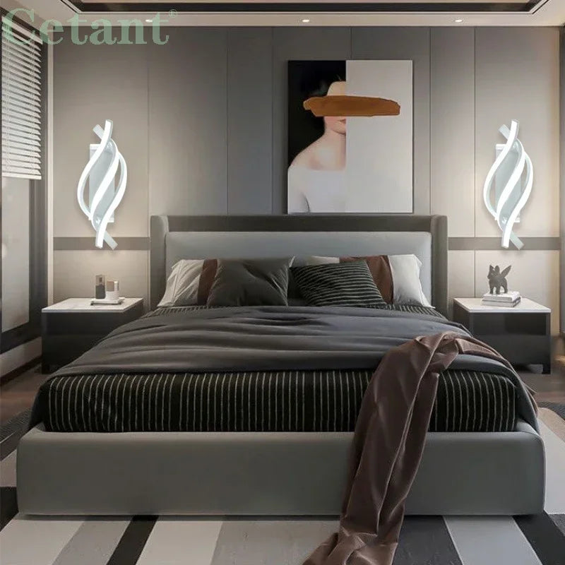 Modern LED Wall Lamp Nordic Gold Bedroom Bedside Wall Lights With Plug Wall Sconce For Minimalist Entryway Corridor Aisle lights