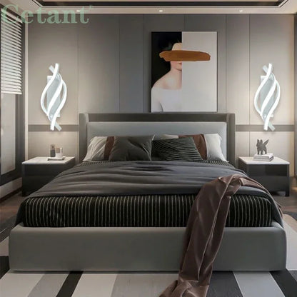 Modern LED Wall Lamp Nordic Gold Bedroom Bedside Wall Lights With Plug Wall Sconce For Minimalist Entryway Corridor Aisle lights