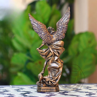 Statue d'ange classique en cuivre tuant les démons de Saint Miller, pendentif en résine, artisanat fait à la main, cadeau de noël, offres spéciales