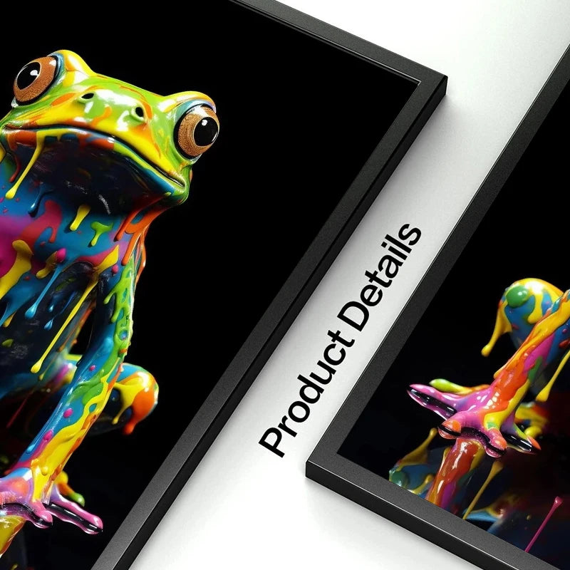 Animals With Paint Canvas Painting Rainbow Dog Sea Otter Elephent Poster Canva Prints HD Pictures Frog Animal Wall Art Unframed