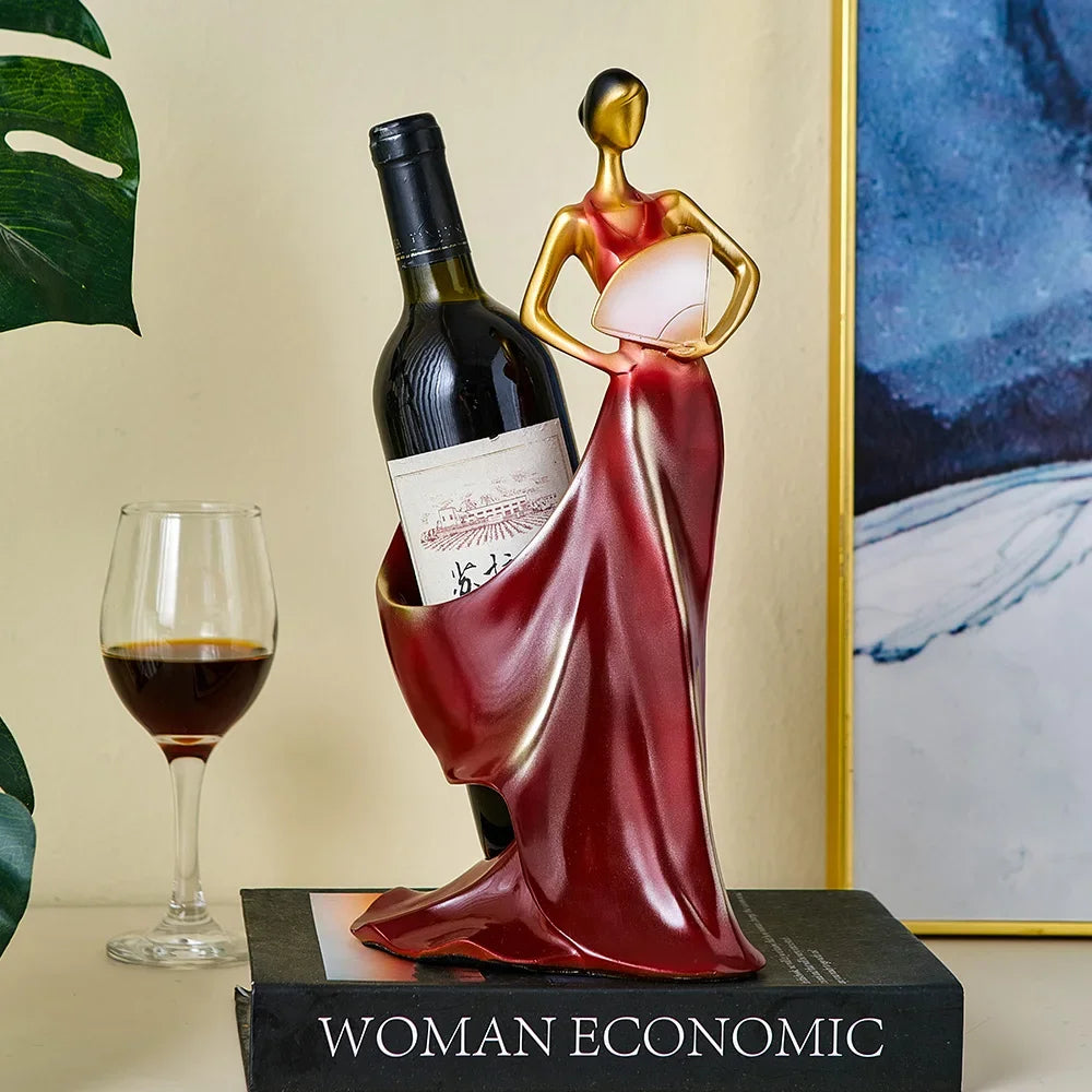Resin Dancer Wine Rack Creative Artistic Crafts Modern Home Office Wine Shelf Ornaments Elegant Housing Decor Gift Wine Holder