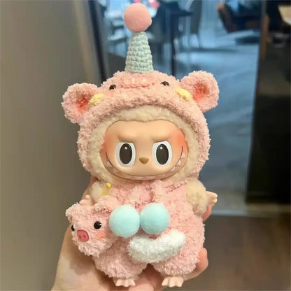 New In Stock V1 V2 Lafufu Clothes Handmade Art Weaving Toys Anime Cute Lafufu Surrounding Toys Gifts Decoration Pendant  Set