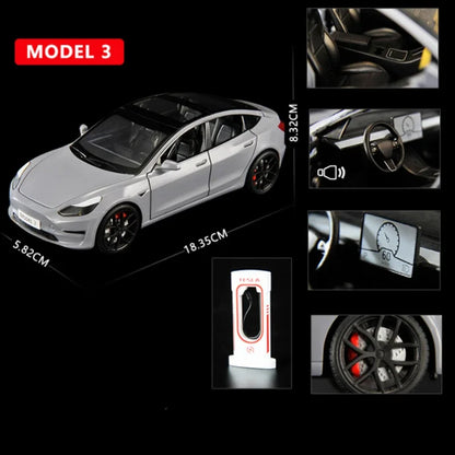 1:24 Model 3 Car Toys  Alloy Diecasts Metal Vehicles Car Model With Sound Light Vehicle Toys For Children Gifts Collection