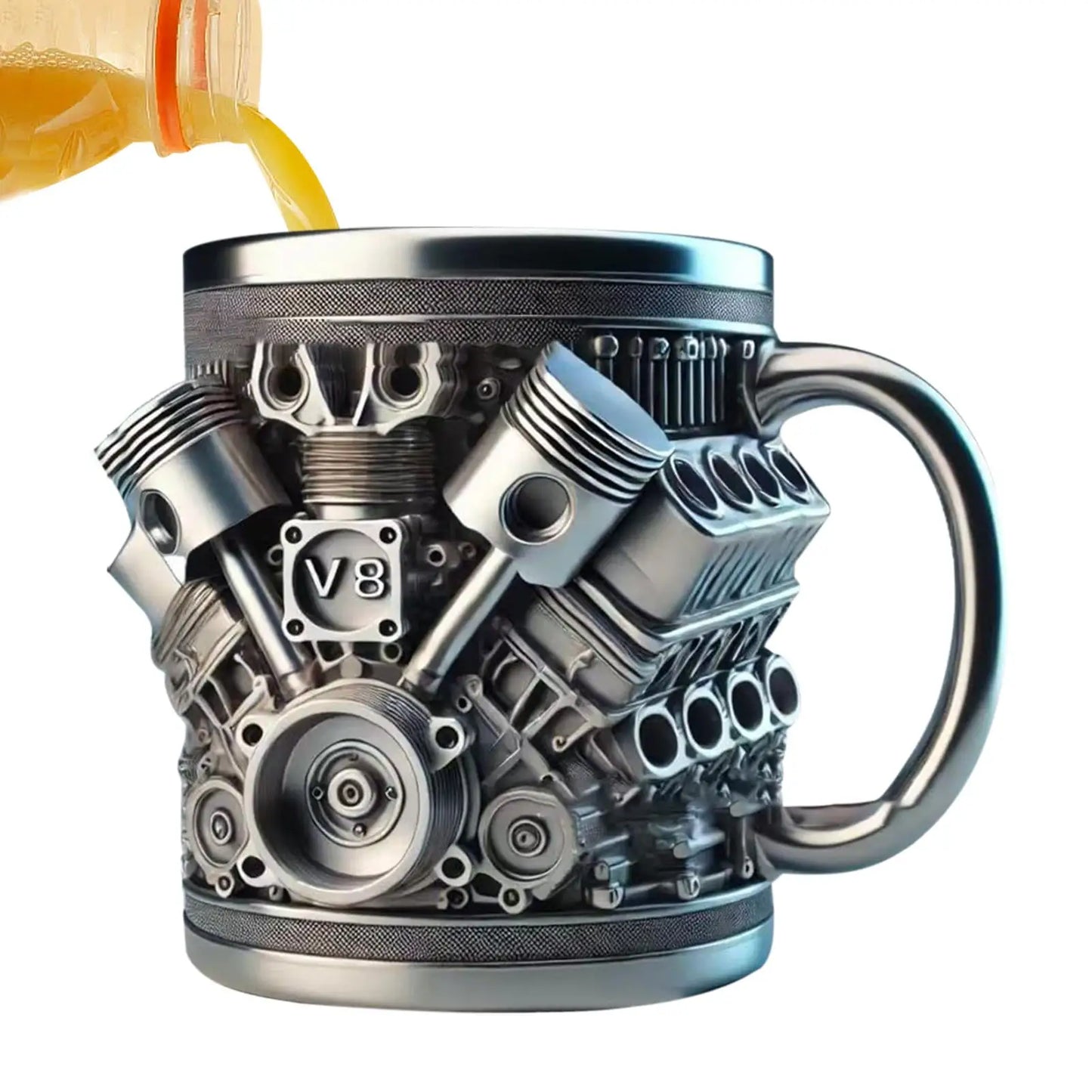 304 Stainless Steel Insert Resin Beer Danegeld Tankard Coffee Beer Mugs Cup Water Mug Coffee Cup V8 Engines Stainless Steel Cup