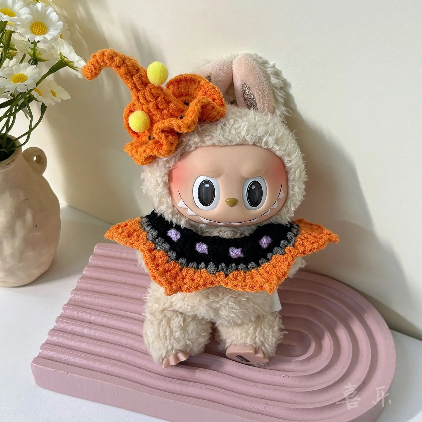 Halloween Pumpkin Clothes For Lafufu Clothes Doll Bat Wing Pumpkin Clothes with Hat For labubu cloth outfit Accessories