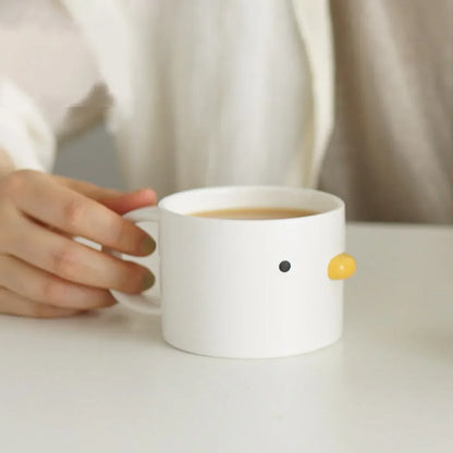 Ceramic Chick Coffee Mug Juice Handgrip Office Teacup Cup Kitchen Party Drinking Tools Microwave Safe Ceramic Milk Mug 400ml Mug