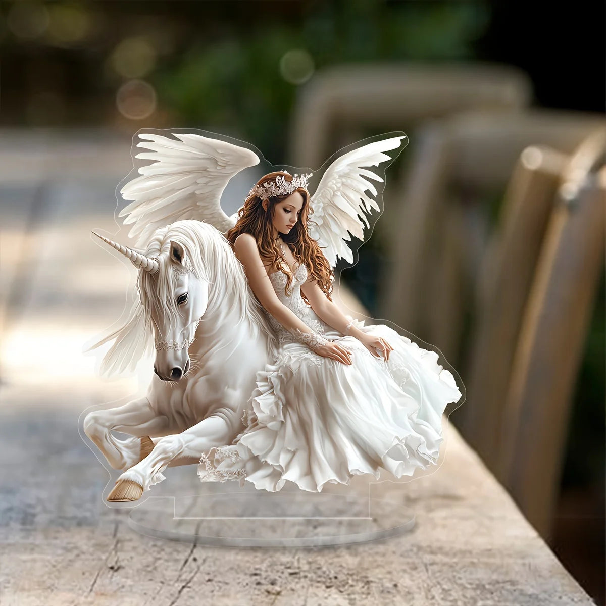 1PC Decorative Plaque and Plaque with Angel and Ponytail, Home and Office Desktop Decoration, Unique Gift for Nature Enthusiasts