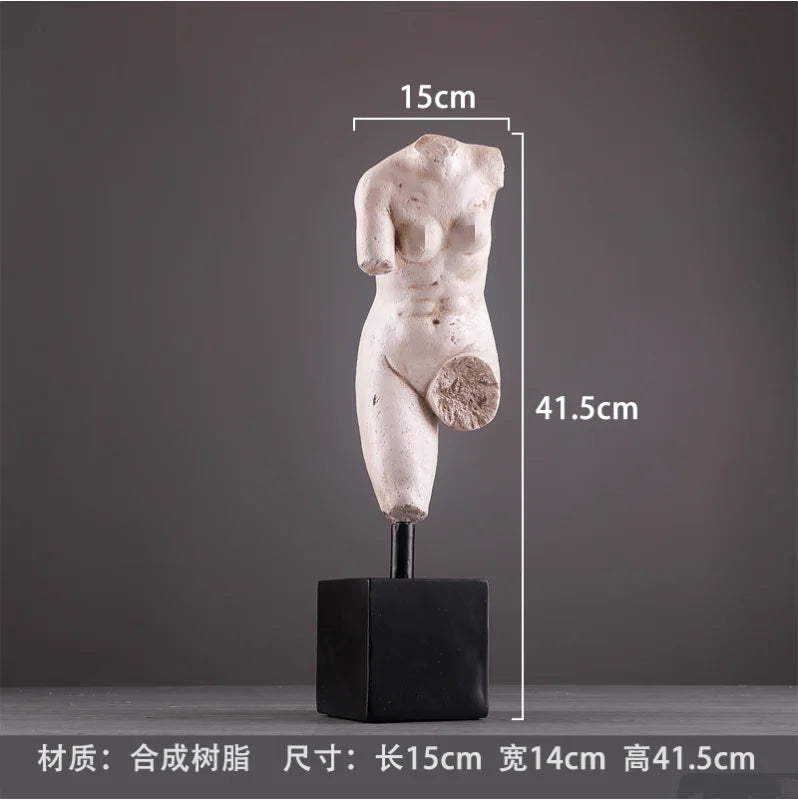 Nordic Half-body Statue Decoration Ornaments Retro Frosted Resin Sculpture Art Living Room Desk Home Crafts
