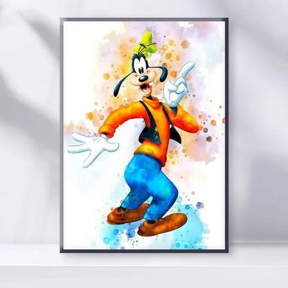 Disney Cartoon Poster Watercolor Canvas Painting Mickey Mouse Donald Duck Art Picture Wall Prints Mural Kids Room Decor Gifts