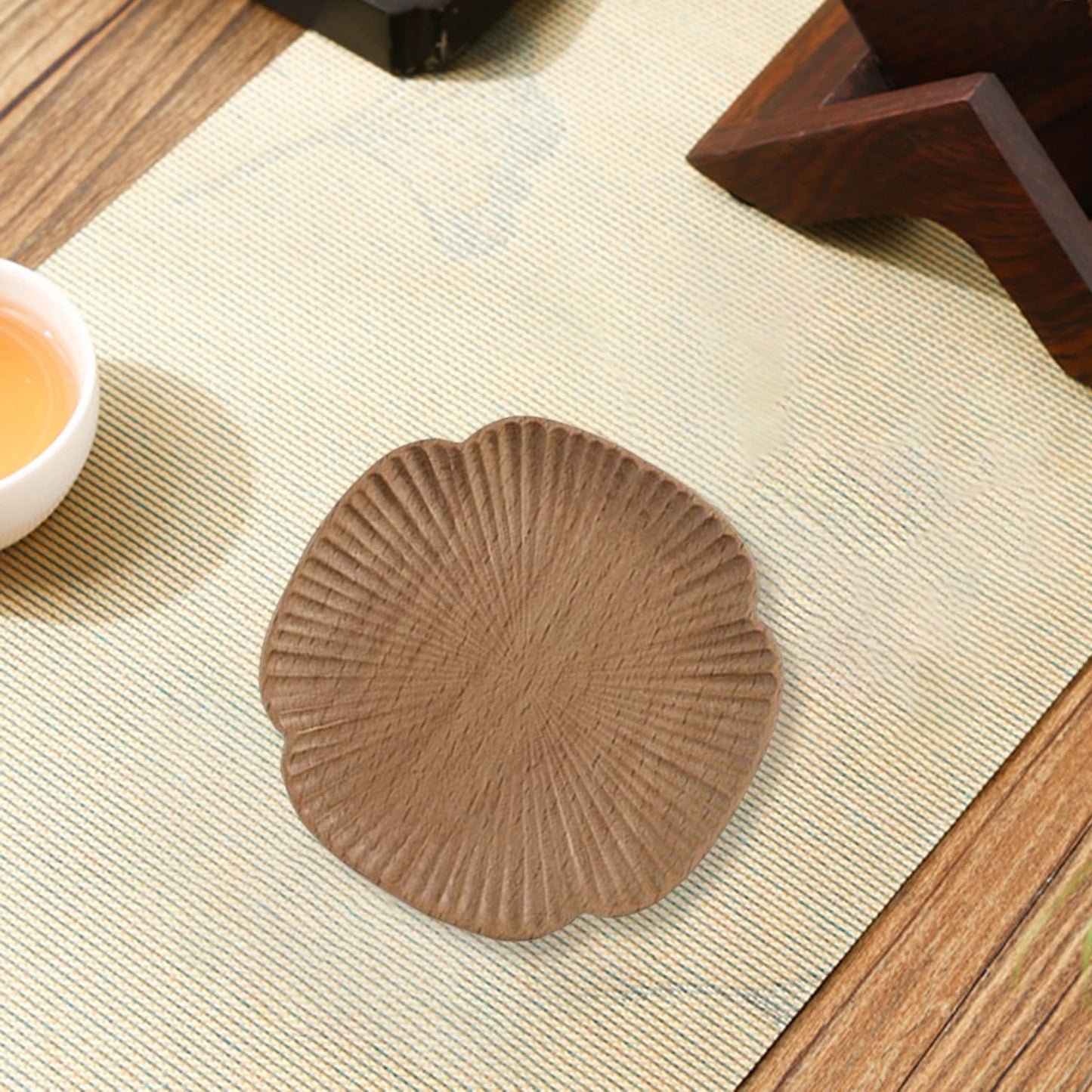Wooden Coaster Cup Mat Flower Coffee Mug Placemat Home Decor Storage Supplies Cup Holder Washable for Living Room Fridge Freezer