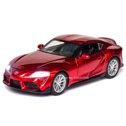 1:32 GR Supra Alphard Miniature Supercar Toy Models Alloy Diecast Sports Cars Pull Back Doors Opened Sound Light Collection Toys