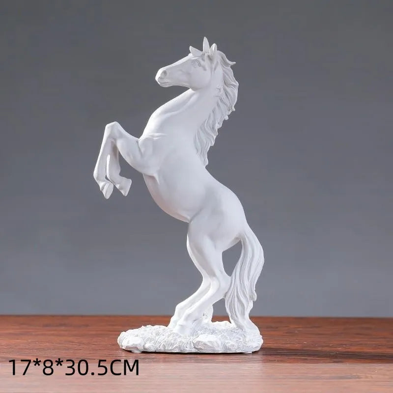 Nordic Abstract Resin Horse Statue, Golden, White, Black, Horse Figure, Figurines, Animal Model, Home Decoration