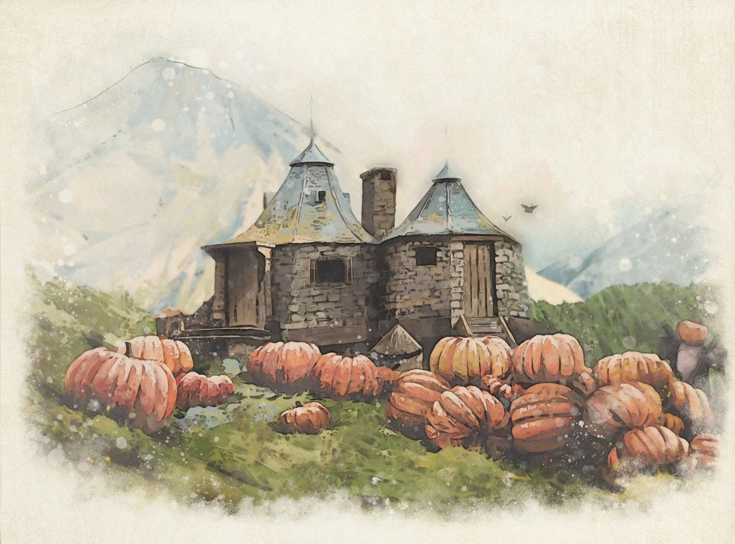 Wizard Inspired H-Hogwarts Poster Owl Magical School Castle Pumpkin House Canvas Painting Nursery Wall Art Kids Room Home Decor