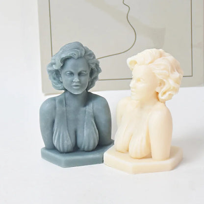 Goddess Marilyn Monroe Candle Silicone Mold Beautiful and Beautiful Woman Marilyn Monroe Statue Resin Gypsum Silicone Mold