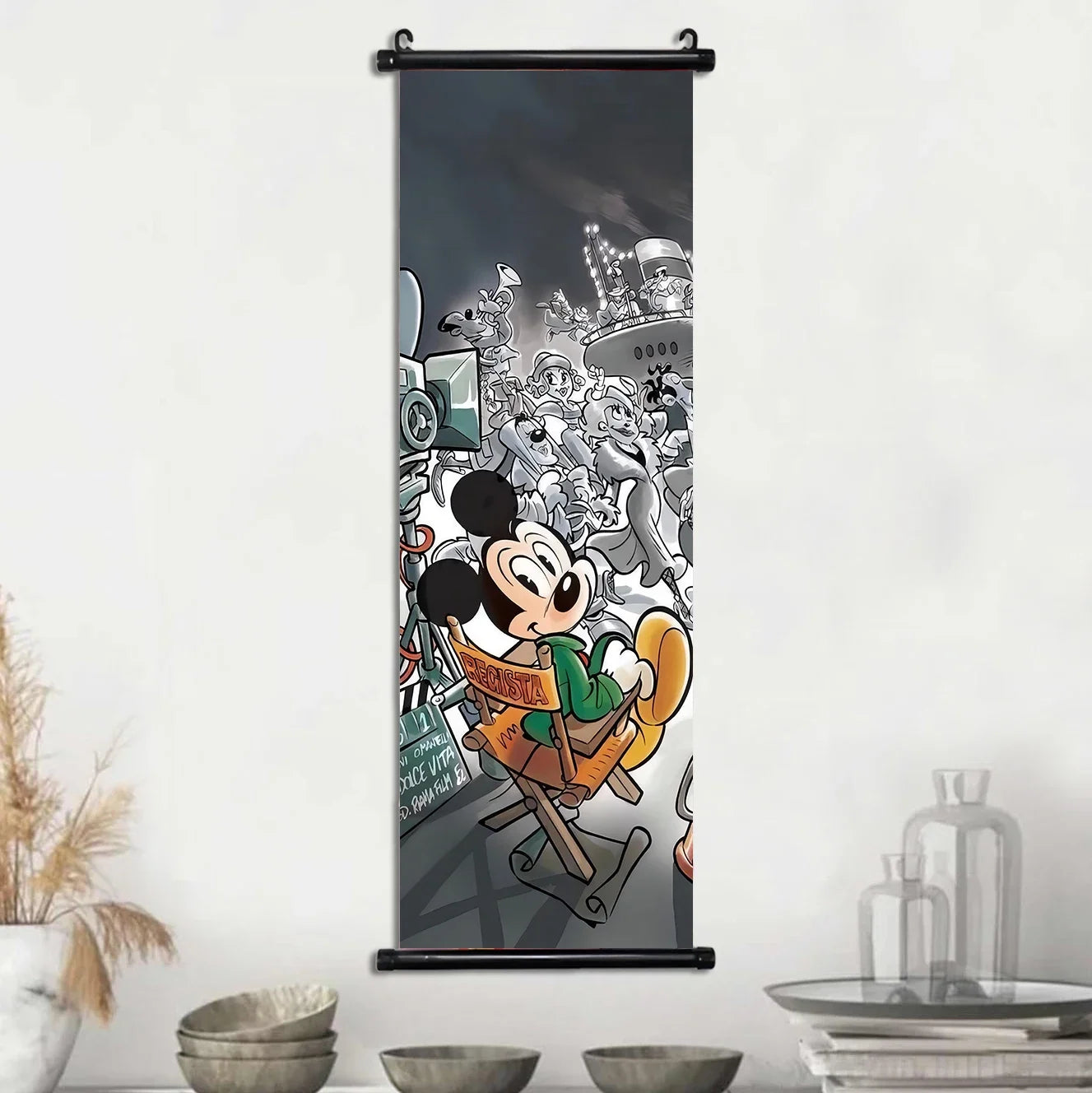 Disney Mickey Mouse Wallpaper Wall Artwork Canvas Hanging Scroll Poster Painting Print Home Decoration Art Child Birthday Gift