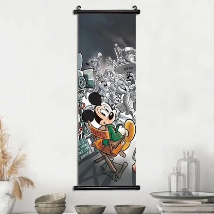 Disney Mickey Mouse Wallpaper Wall Artwork Canvas Hanging Scroll Poster Painting Print Home Decoration Art Child Birthday Gift