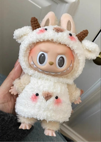 Hot High Quality Lafufu Doll Figure Fashion 17cm Clothes Only Model Doll Little Clothes Color Match Hoodie Ornament Cute Xmas