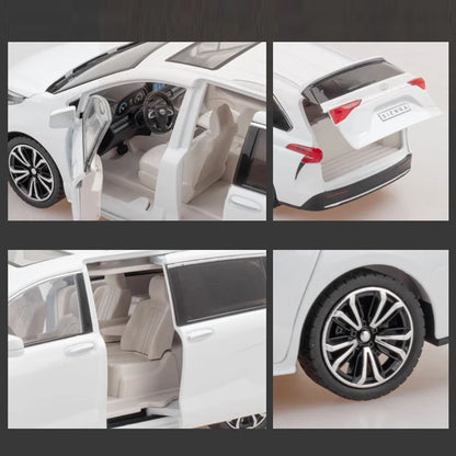 1/24 Scale Metal Die Cast Sienna Car Toys Model With Light Music Vehicle Models Rubber Tires Autos Toy Children Collectible Gift