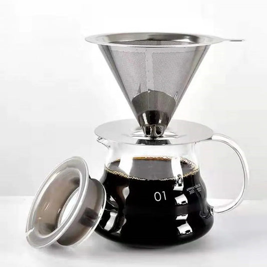Porte-filtre à café réutilisable, Double couche, en acier inoxydable, passoire à thé, accessoires de café, outil de préparation du café