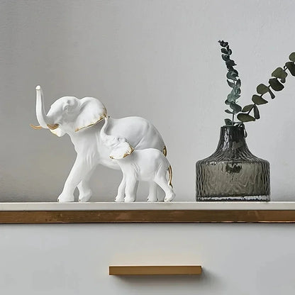 1pairs Creative Modern Decor Animal Resin Elephant Statues & Figurines Sculpture Living Room Table Ornaments Crafts