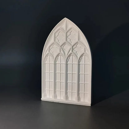 Gothic Church Window Plaster Relief Sculpture Nordic Desktop Art Aesthetic Room Decor Bookshelf Ornament Studio Photography Prop