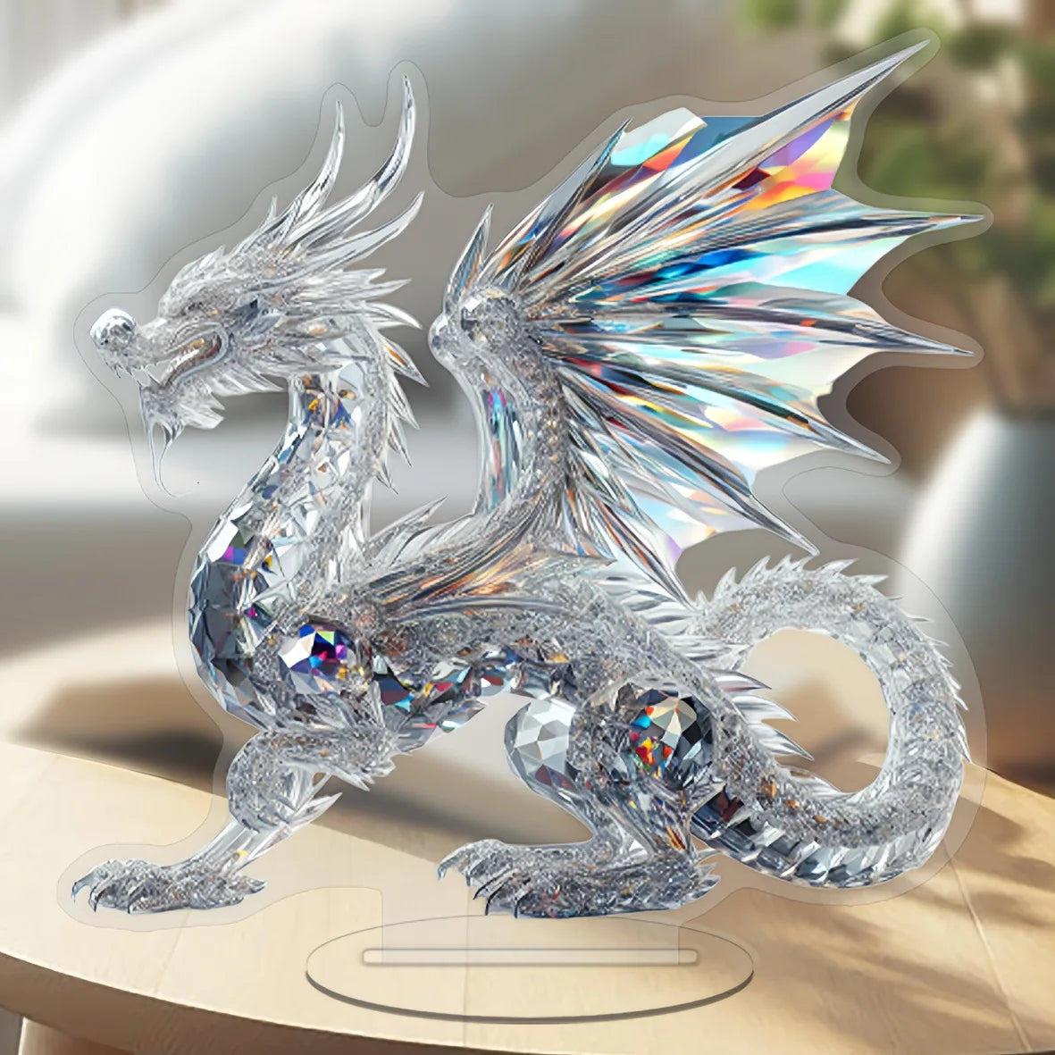 Crystal Dragon 2D Acrylic Ornament Office Home Decoration Ornament
