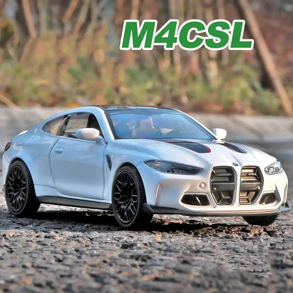 1:36 BMW M4 CSL Chevrolet Camaro 1969 Cars Toys Model Alloy Rubber Tires Miniature Car 2 Doors Opened Vehicle Toddler Kids Gifts