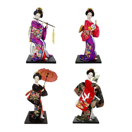 Poupée Geisha japonaise de 30cm, Figurines miniatures en résine asiatique, Sculpture pour