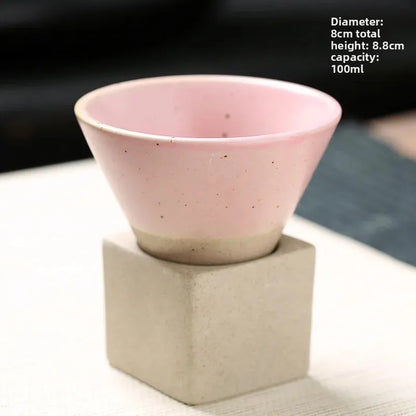 Creative coffee cup Japanese coarse pottery teacup cross-border explosion ceramic mug retro water cup conical cup