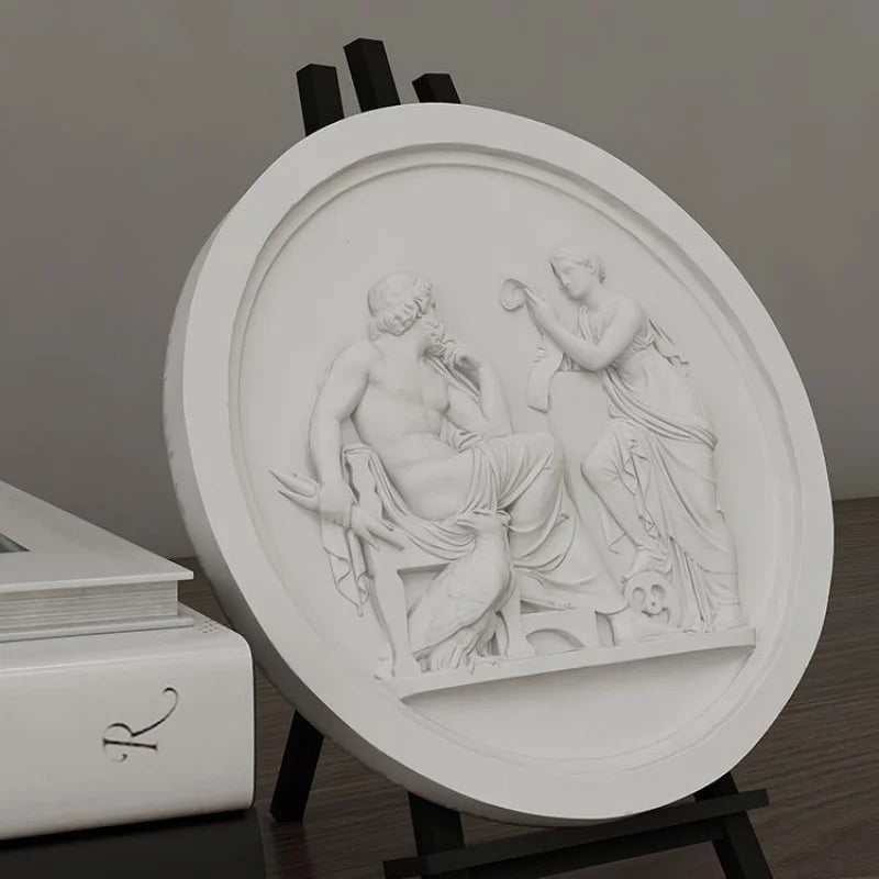 Creative Art Relief Decorative Painting Desktop Plaster Ornament Accessories For Modern Home Decor Elegant Room Luxury Ornaments