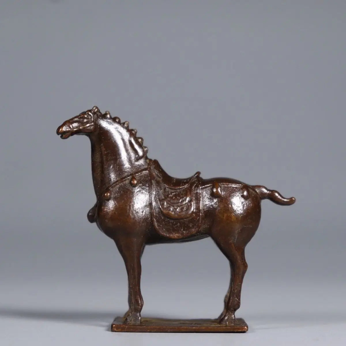 Antique Chinese Horse Metal Tang Horse Home Living Room Desktop Crafts Tea Pet Creative Animal Ornament Home Decor Desk Ornament