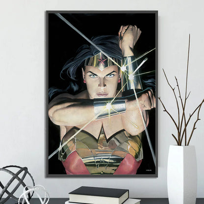 DC Heroes Ross Edition Superman Self-adhesive Poster Movie Wallpaper Figures Home Decoration Painting Wall Art Bedroom Cartoons