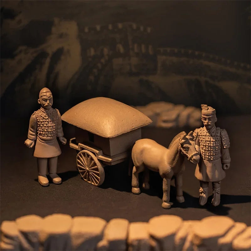 Xi 'an Miniaturisiertes Terrakotta-Krieger-Set, DIY-Mikrolandschaft, Dekoration, Vintage, kleine Ornamente, Accessoires, Miniaturen, PVC