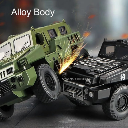 1:50 Double Turret Armored Cars Toys Models Alloy Diecasting with Light Music Miniature Panzer Vehicles for Boys Festival Gifts