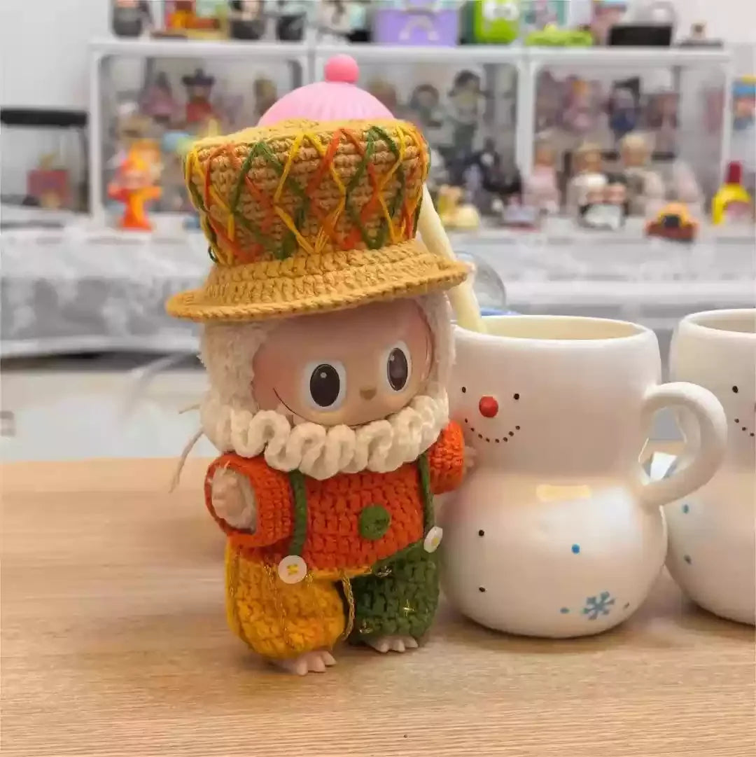 New In Stock V1 V2 Lafufu Clothes Handmade Art Weaving Toys Anime Cute Lafufu Surrounding Toys Gifts Decoration Pendant  Set