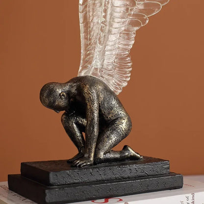 Angel Wings Model Statue Golden Silver Resin Creative Modern Abstract Sculpture Home Decor Living Room Decoration Office Decor