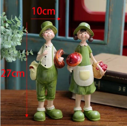 American Country Hanging Feet Couple Doll Resin Figurines Decoration items Outdoor Garden Accessories Courtyard Villa Statue Art