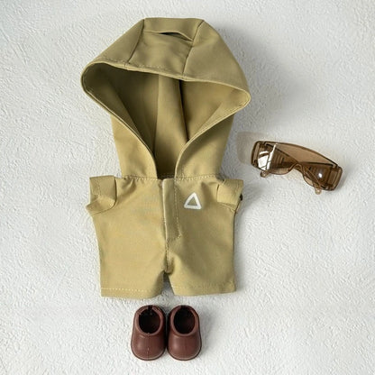 Clothes for Labubu Jackets 17cm Outfit Accessories for The Monster Korea Kpop Idol V1/V3 Commando Jacket Clothing Pendant Mp5