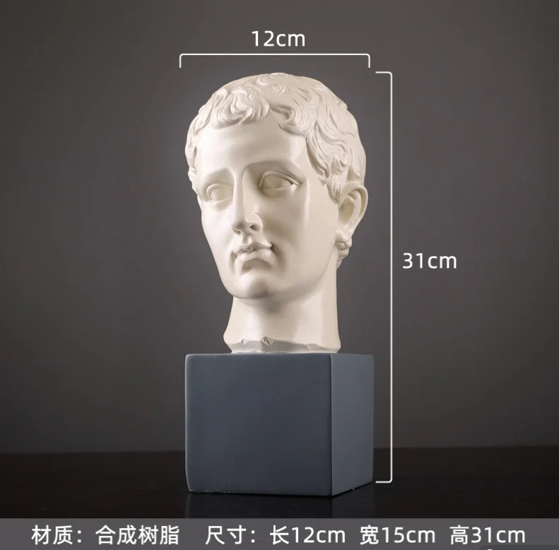 Nordic Half-body Statue Decoration Ornaments Retro Frosted Resin Sculpture Art Living Room Desk Home Crafts